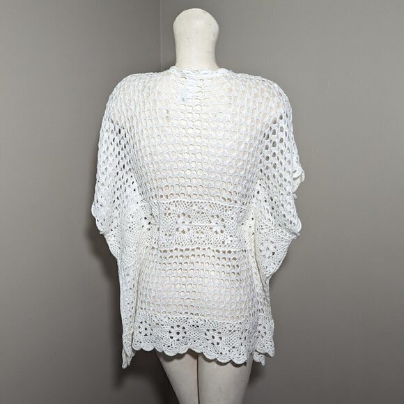 MICHAEL Michael Kors Loose Knit Caftan Top White Cover up XS - Picture 3 of 6